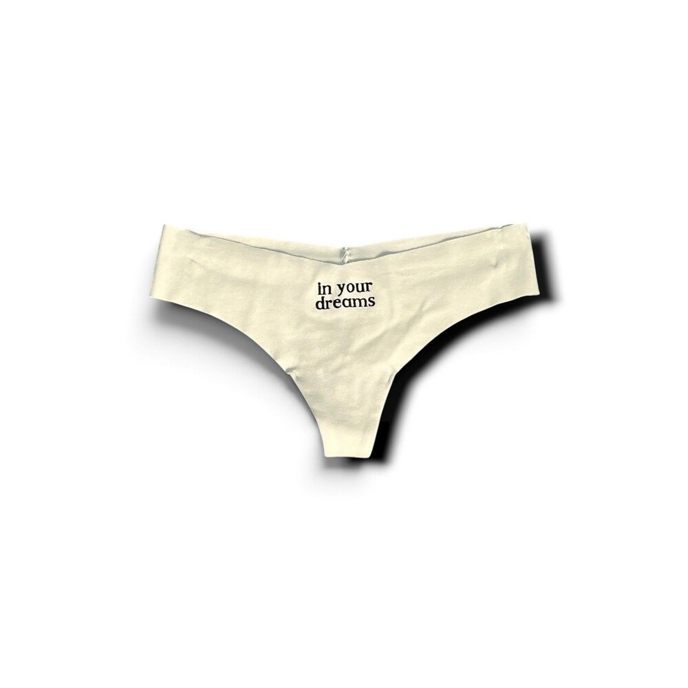 Aerie Women's Super Chill Embroidered "In Your Dreams" Thong Panties - Small
